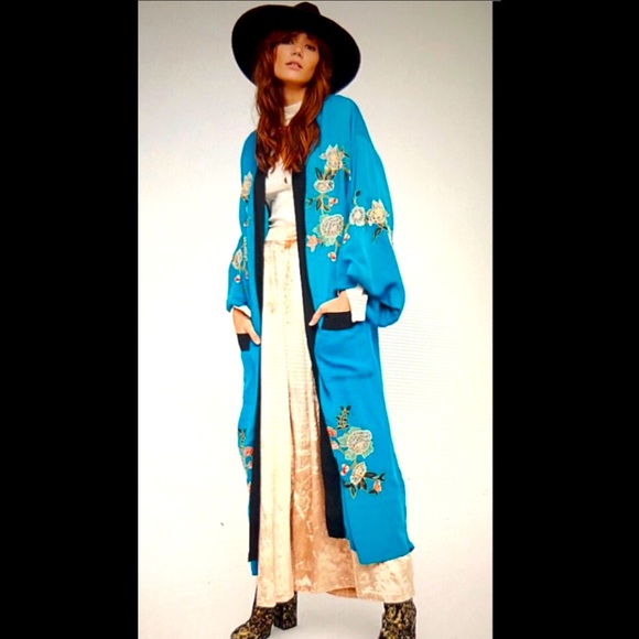 Free People Jackets & Blazers - Free People Floral Embroidered Kimono